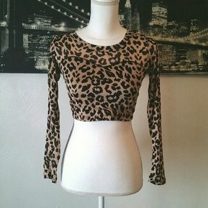 La Hearts Leopard Print Crop Top